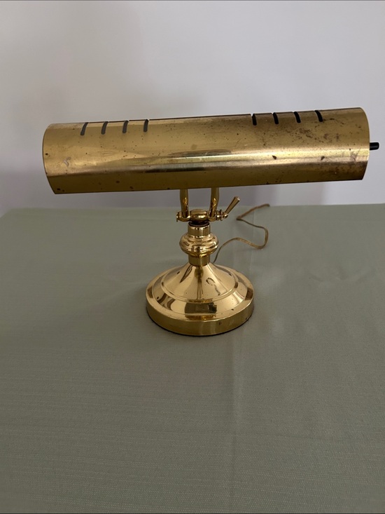Vintage Other - MCM Brass Piano/Desk Bankers Lamp - Polished Gold Finish H 11 in Diameter 6 in